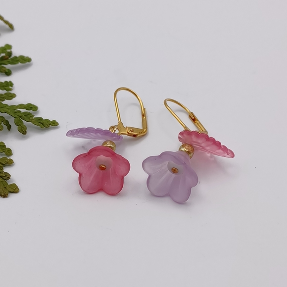 Handcrafted Bell Flower Earrings - Picture 2 of 4